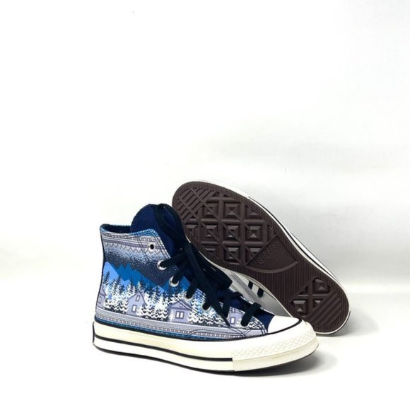💖MEGA SALE💖Converse Chuck 70 Holiday Midnight Navy Egret Black Women  172135C - Picture 7 of 11
